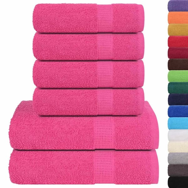 vidaXL Håndklesett 12 deler rose 360 g/m2 100 % bomull