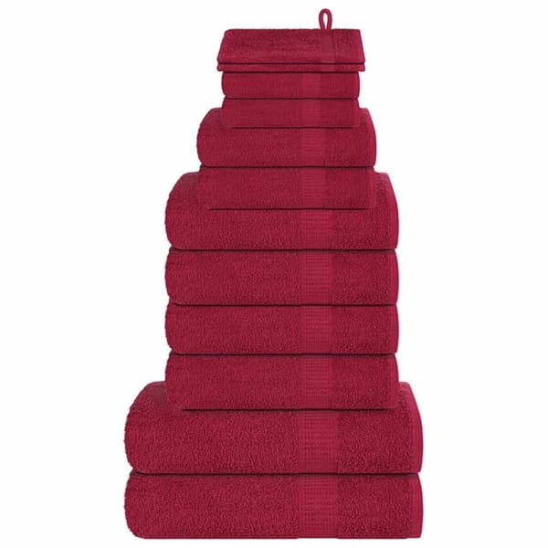 vidaXL Håndklesett 12 deler burgunder 360 gsm 100 % bomull