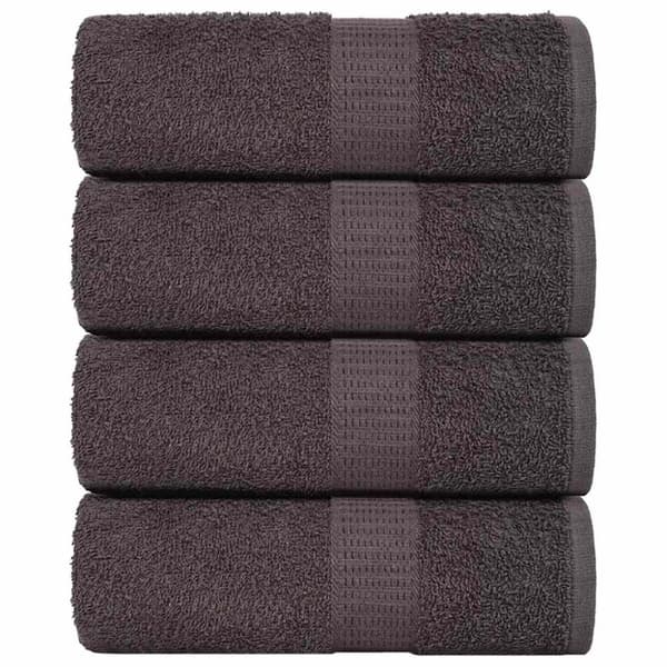vidaXL gæstehåndklæder 4stk. 30x50cm 360 g/m² 100 % bomuld antracitgrå