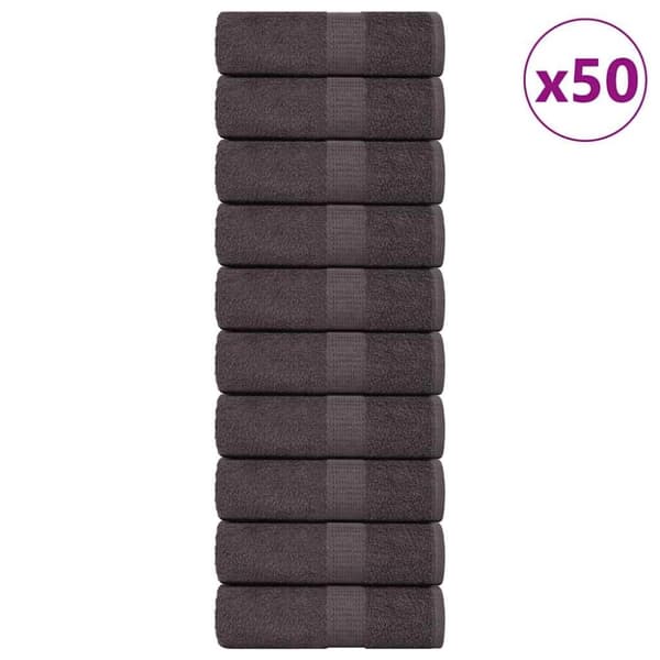 vidaXL håndklæder 50 stk. 30x30 cm 360 g/m² 100 % bomuld antracitgrå