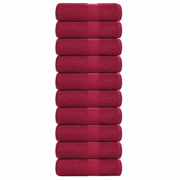 vidaXL håndklæder 10 stk. 30x30 cm 360 g/m2 100 % bomuld bordeauxrød