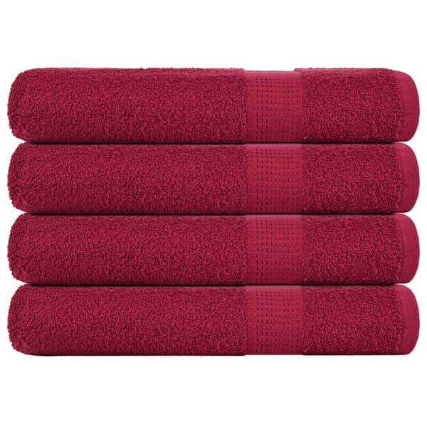 vidaXL saunahåndklæder 4stk. 80x200cm 100 % bomuld bordeauxfarvet