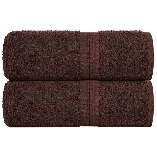 vidaXL Såpehåndklær 2 stk brun 30x30 cm 360 g/m2 100 % bomull