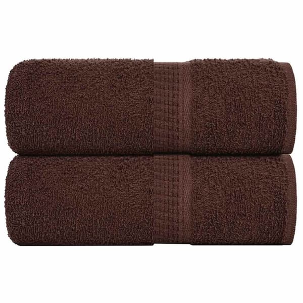 vidaXL gæstehåndklæder 2 stk. 30x50 cm 360 g/m2 100 % bomuld brun