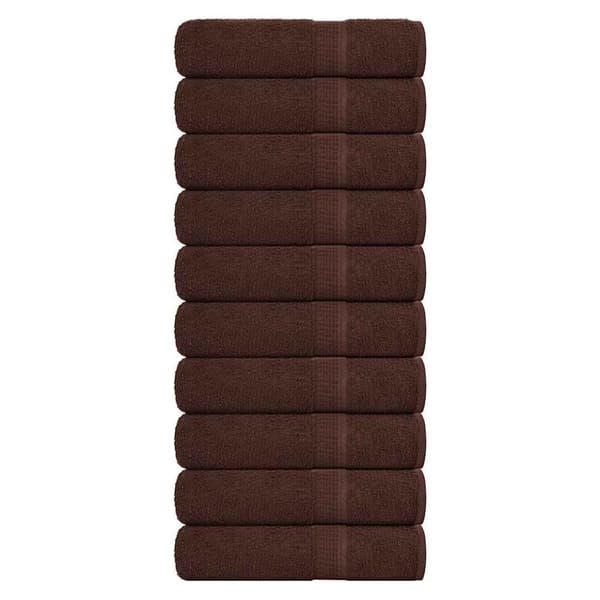 vidaXL badehåndklæder 10stk. 100x150cm 360g/m2 100% bomuld brun