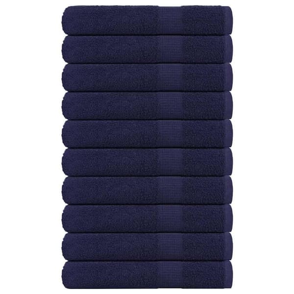 vidaXL Badstuehåndklær 10 stk marineblå 80x200cm 360 g/m2 100 % bomull