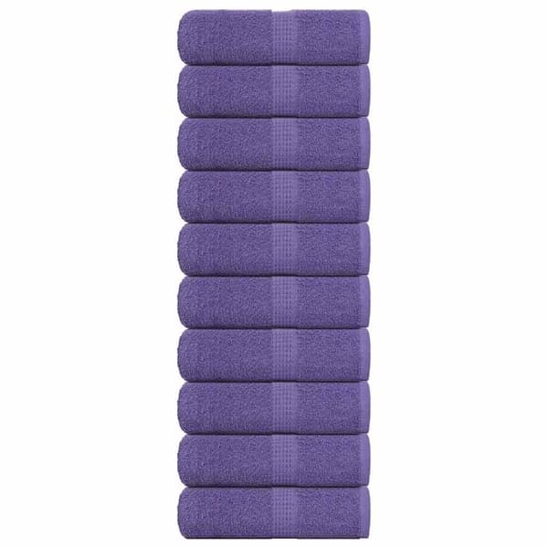 vidaXL Såpehåndklær 10 stk lilla 30x30 cm 360 g/m2 100 % bomull