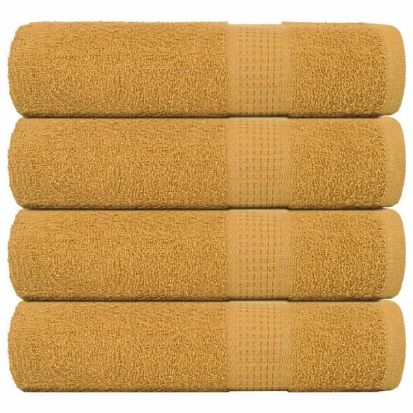 vidaXL badehåndklæder 4 stk. 100x150cm 360g/m2 100% bomuld guldfarvet