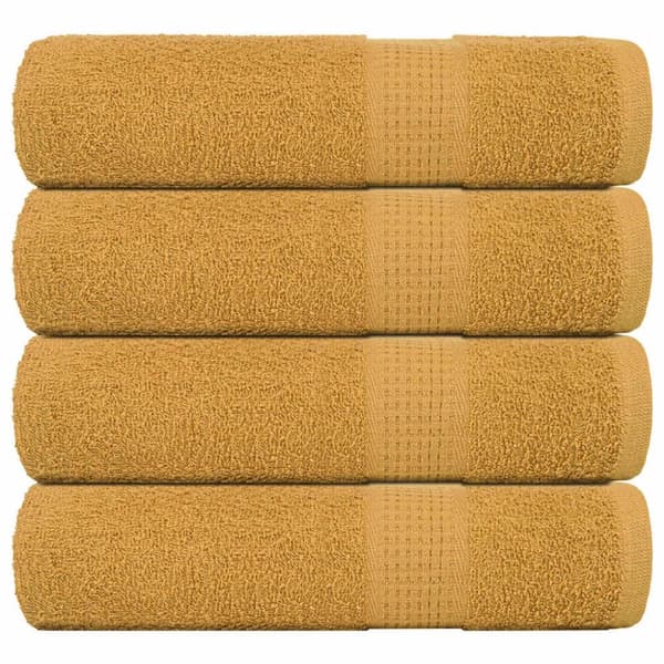 vidaXL håndklæder 4 stk. 70x140 cm 360 g/m2 100 % bomuld guldfarvet
