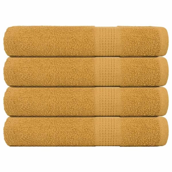 vidaXL Badstuehåndklær 4 stk gull 80x200 cm 360 g/m2 100 % bomull