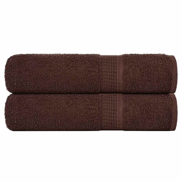 vidaXL Badlakan 2 st brun 100x150 cm 360 gsm 100% bomull