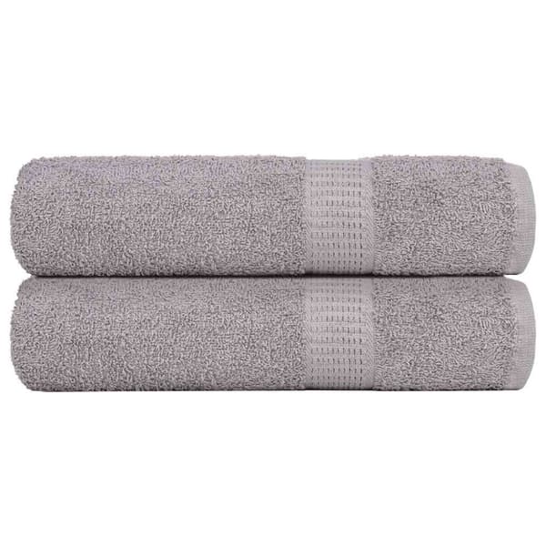 vidaXL Badehåndklær 2 stk grå 100x150 cm 360 g/m2 100 % bomull