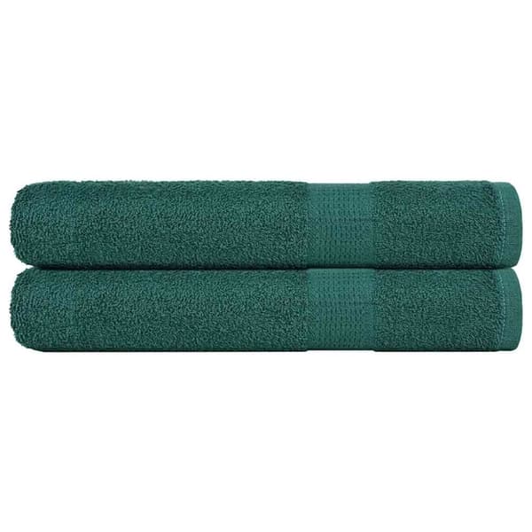 vidaXL Badstuehåndklær 2 stk grønn 80x200 cm 360 g/m2 100 % bomull