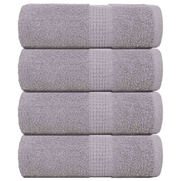 vidaXL gæstehåndklæder 4 stk. 30x50 cm 360 g/m2 100 % bomuld grå