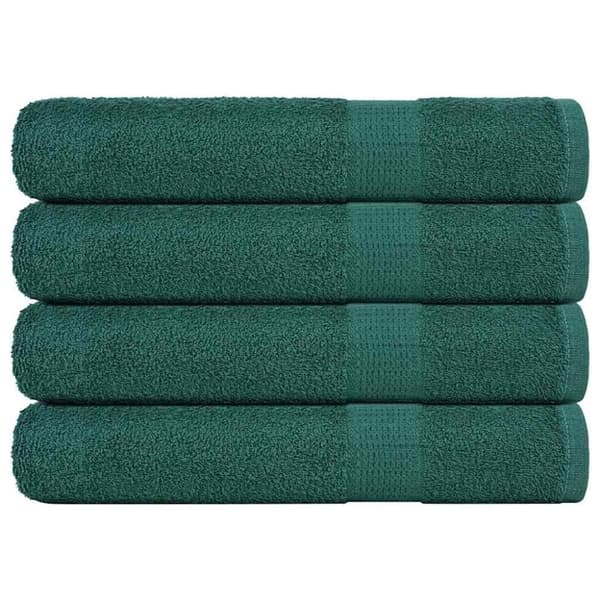 vidaXL saunahåndklæder 4 stk. 80x200 cm 360g/m2 100 % bomuld grøn