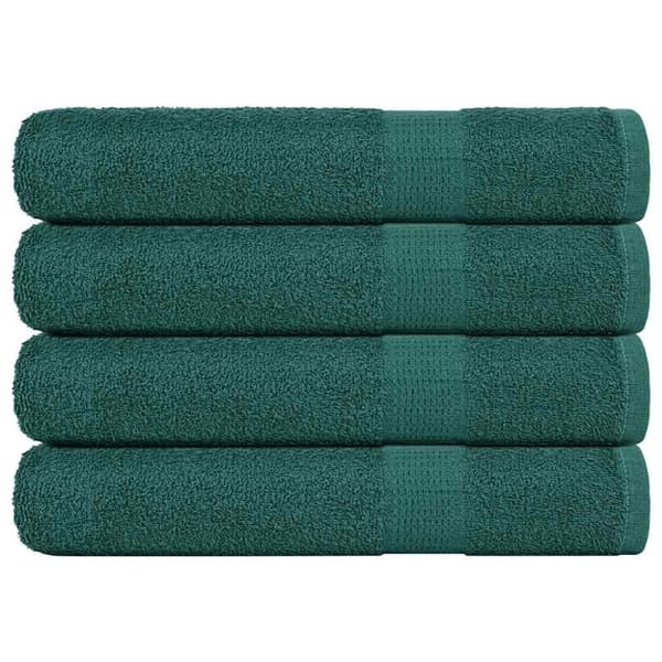 vidaXL håndklæder 4 stk. 100x200 cm 360 g/m2 100 % bomuld grøn