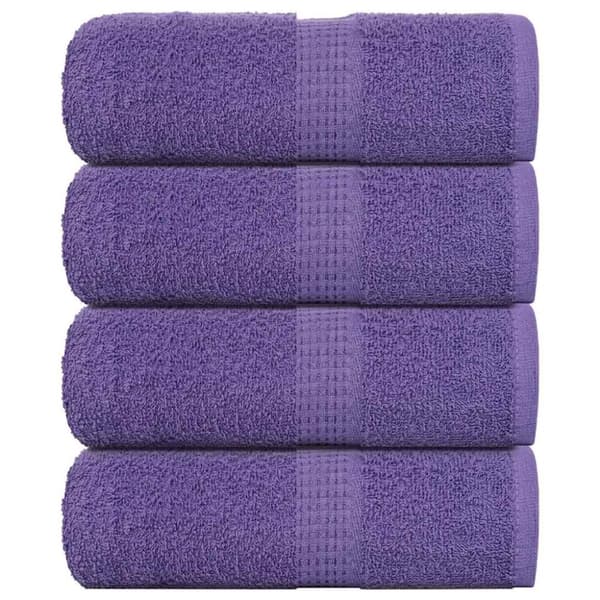 vidaXL Gjestehåndklær 4 stk lilla 30x50 cm 360 g/m2 100 % bomull