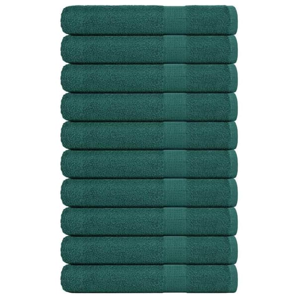 vidaXL håndklæder 10 stk. 100x200 cm 360 g/m2 100 % bomuld grøn
