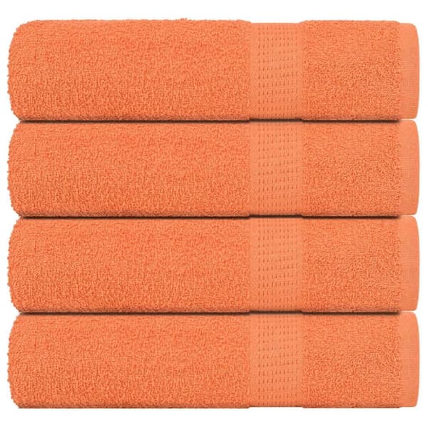 vidaXL Badehåndklær 4 stk oransje 100x150 cm 360 g/m² 100 % bomull
