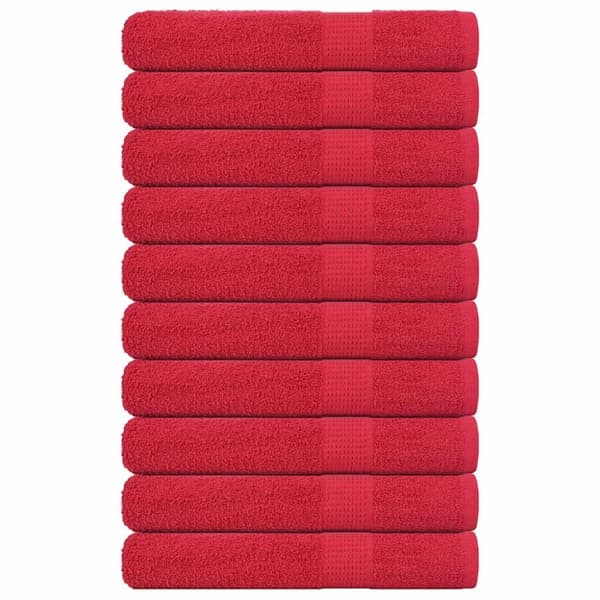 vidaXL Badstuehåndklær 10 stk rød 80x200 cm 360 g/m2 100 % bomull