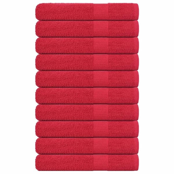 vidaXL håndklæder 10 stk. 100x200 cm 360 g/m2 100 % bomuld rød