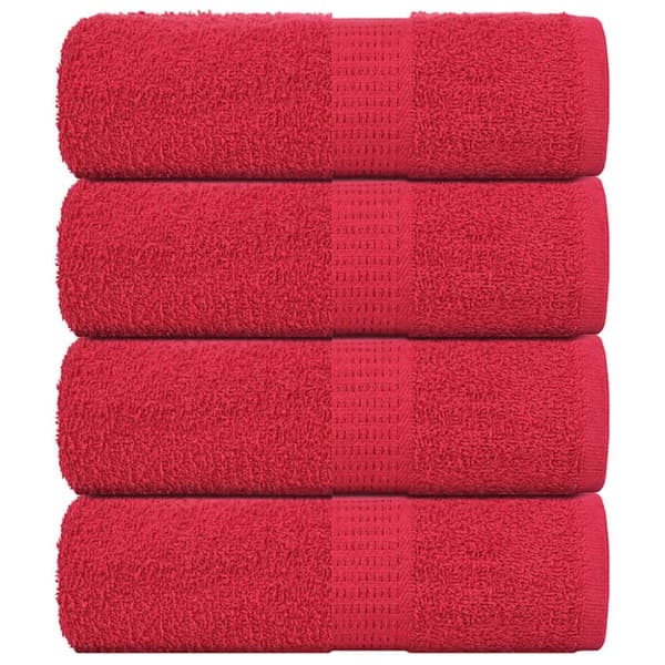vidaXL håndklæder 4 stk. 30x30 cm 360 g/m2 100 % bomuld rød