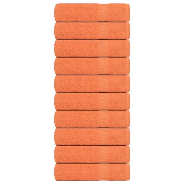 vidaXL Käsipyyhkeet 10 kpl FROGN oranssi 50x100 cm 100% puuvilla