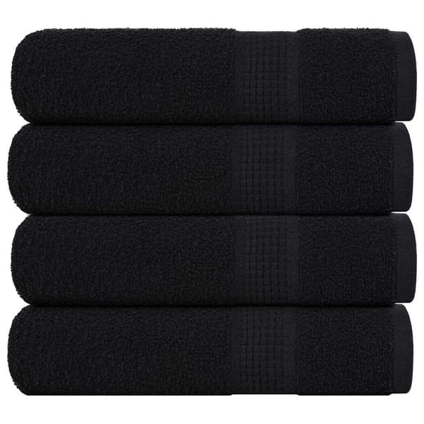 vidaXL Dusjhåndklær 4 stk svart 70x140 cm 360 g/m2 100 % bomull