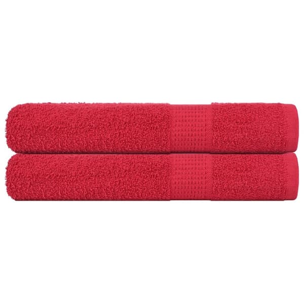 vidaXL Håndklær 2 stk rød 100x200 cm 360 g/m² 100 % bomull