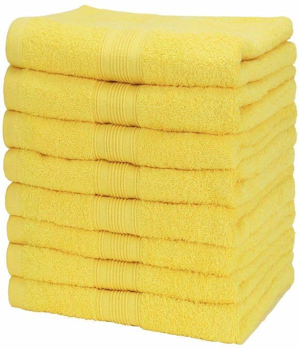 Naturemark - NM-HT0849 - NM-HT0842 Set med 8 handdukar 50 x 100 cm 100 % bomullsgul