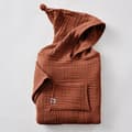 Miniatyrbild 1 av 6: Blandad barnponcho Gaïa vanlig bomullsväv - Gaïa Terracotta - 6 till 10 år