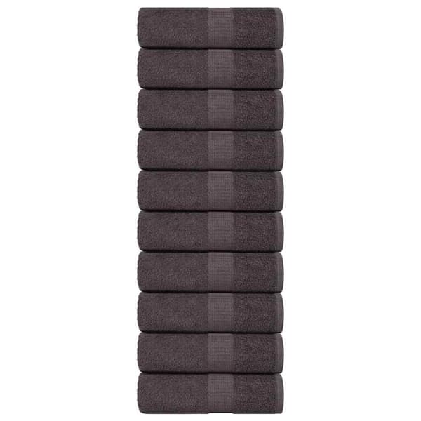 vidaXL håndklæder 10 stk. 30x30 cm 360 g/m² 100 % bomuld antracitgrå