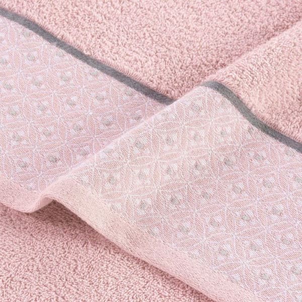 Duschhandduk 90 x 150 cm enfärgad frotté jacquard Belina Rosa