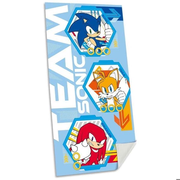 Barn strandhandduk i bomull Kids Licensing Sonic The Hedgehog