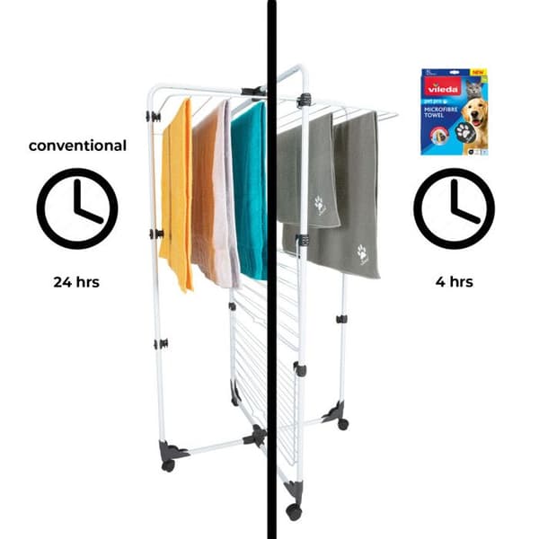 Servett för djur - VILEDA - PET Pro Mikrofiberhandduk XL - 65 x 100 cm - 100% Mikrofiber - Tvättbar