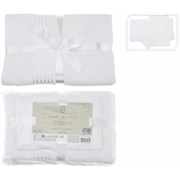 Badlakan - BIGBUY HOME - White Essentials handduksset - Flerfärgad - 3 stycken