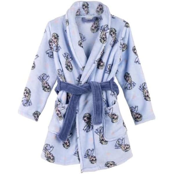 Frusen barnmorgonrock - Disney - Morgonrock i korall polyester - Elsa-tryck - Bälte ingår