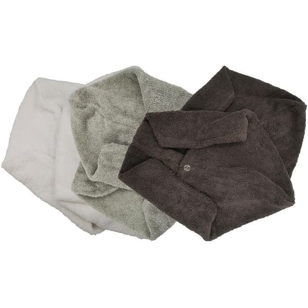 Hårhandduk - Set med 2 - Grön/Grå - Ultraabsorberande - 100% bomull - 25x73 cm