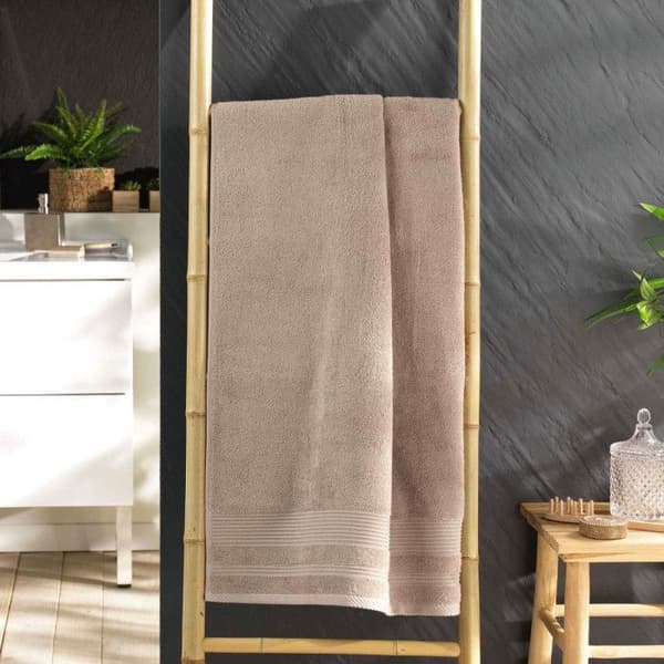 "Duschhandduk "tendresse" 70x130cm Taupe - Paris Prix"