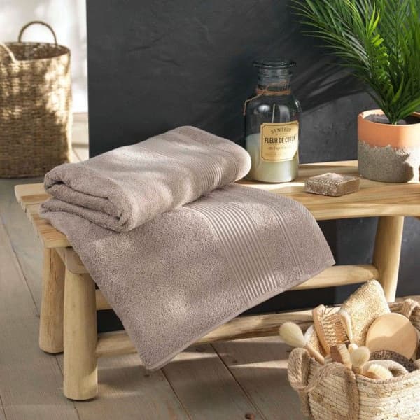 Badhandduk "Tendresse" 90x150cm Taupe