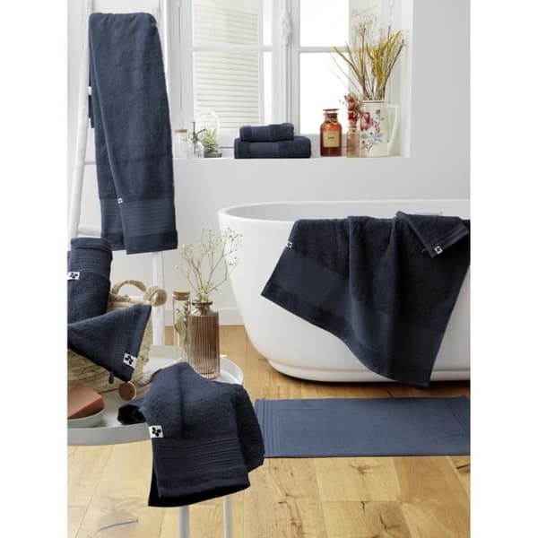 Maxi badhandduk GARANCE 100% ekologisk bomull 600 g-m² 90 x 150 cm färg Minuit
