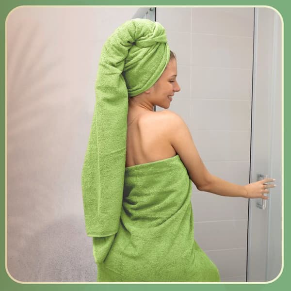 NatureMark Set av handdukar 10 st. 500gsm Grön SET 5 (10 st mix)