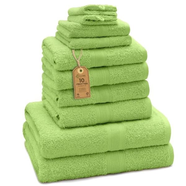 NatureMark Set av handdukar 10 st. 500gsm Grön SET 5 (10 st mix)