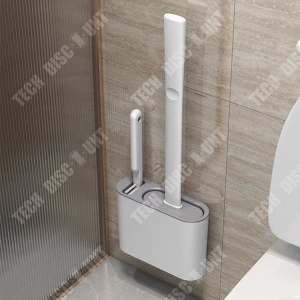 TD® Toalettborstsats 13 x 4 x 36 cm Designad med lock Installationsfri rengöring Kraftigt rengöringsmedel Separat bas