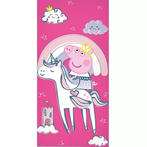 Badhandduk Greta Gris Enhörning 70X140cm 100% bomull