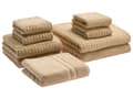 Miniatyrbilde 1 av 6: Sett med 9 Håndklær Sand Beige Bomull Lav Vridning Gjestehåndklær