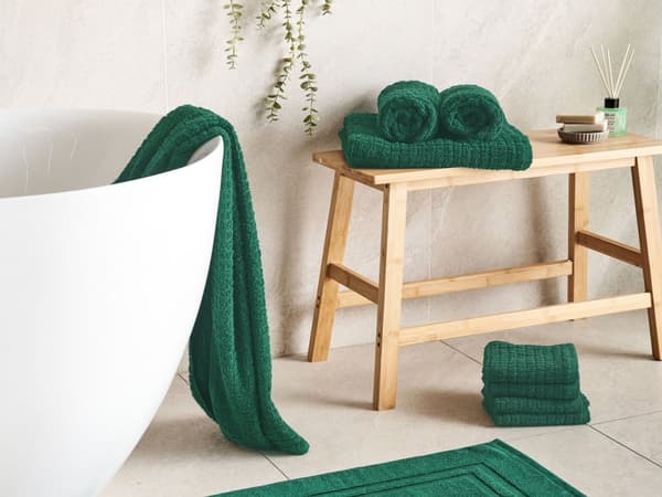 Håndklæder Beige bomuld Low Twist gæstehåndklæder og bademåtte Sæt med 9