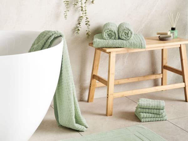 Håndklæder Beige bomuld Low Twist gæstehåndklæder og bademåtte Sæt med 9