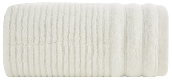 Puuvillapyyhe SAMMY 70x140 Eurofirany kermanväriset kohokuvioidut raidat
