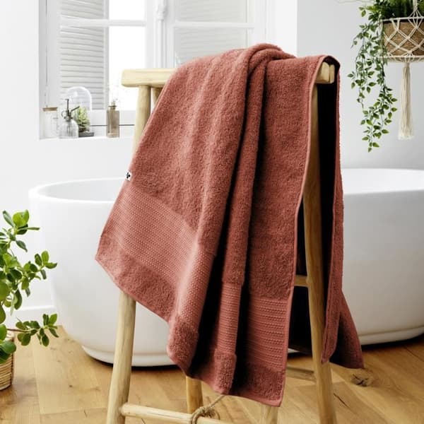 Badrakan GARANCE 100% ekologisk bomull 600 g-m² 70 x 130 cm färg Terracotta